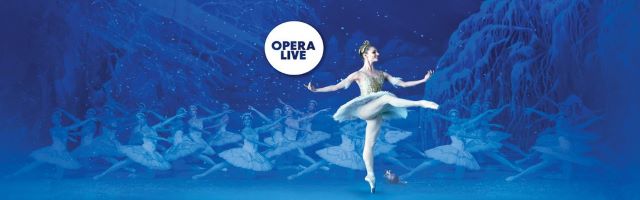 Opera reklám, táncos kék háttérel.